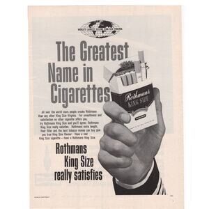 Rothmans Cigarette Champion Spark Plug Magazine Advertisement Vintage Tobacciana